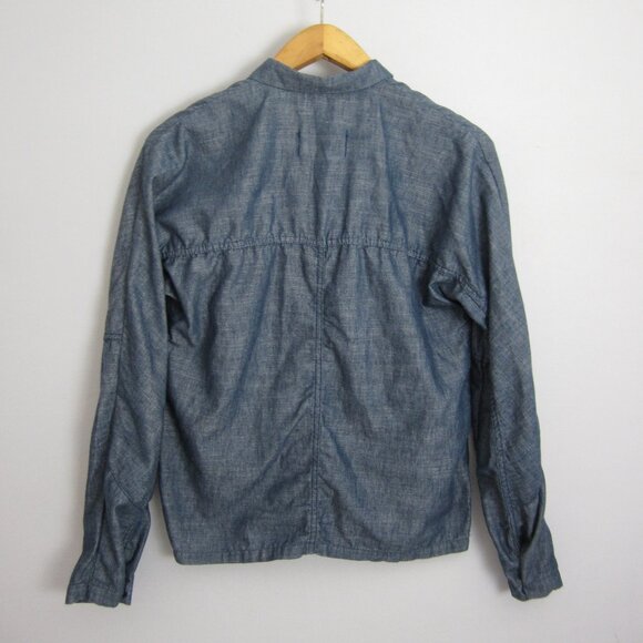 Vtg Zucca Travail Womens Small Blue LS Linen Cotton Blend Jacket Made in France - Picture 2 of 15